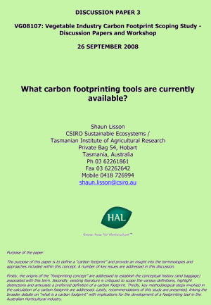 What carbon footprinting tools are currently available - September 2008